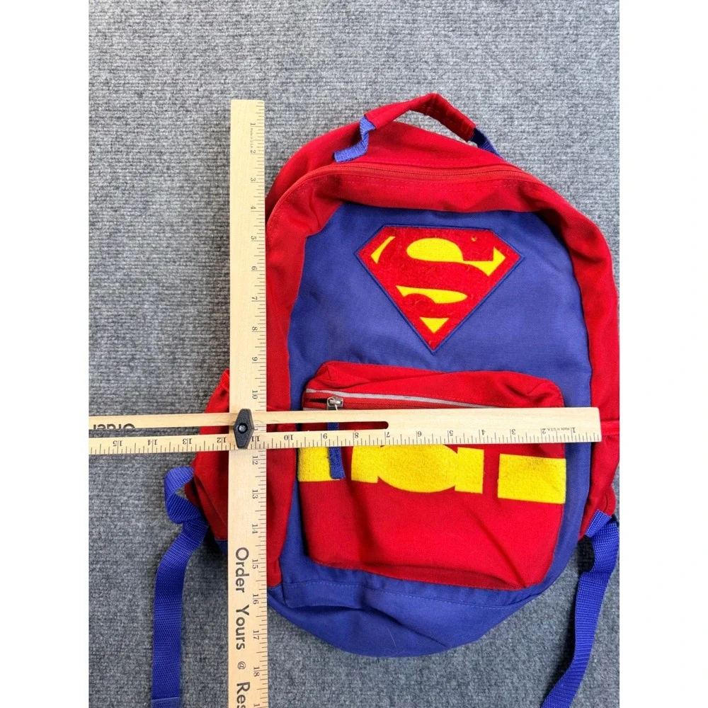 Vintage Superman Backpack Red Blue DC Comics Superhero Y2K Kids School Bag Logo
